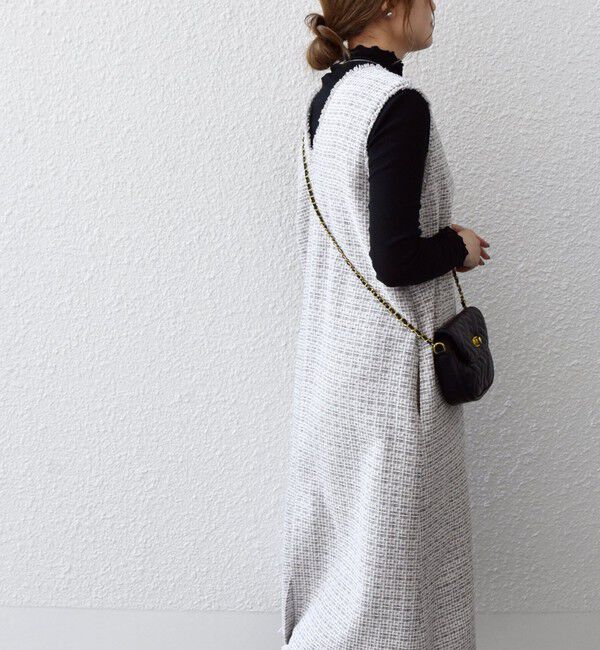 SHIPS any「SHIPS any: ツイード Aライン ジャンパースカート」|ワンピース|