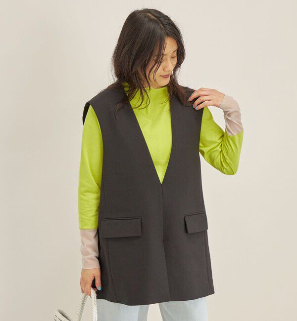 SHIPS for women「ハードリネン センター スリット ジレ◆」|ベスト・ジレ|