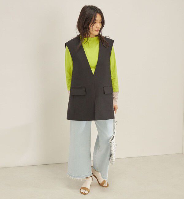 SHIPS for women「ハードリネン センター スリット ジレ◆」|ベスト・ジレ|