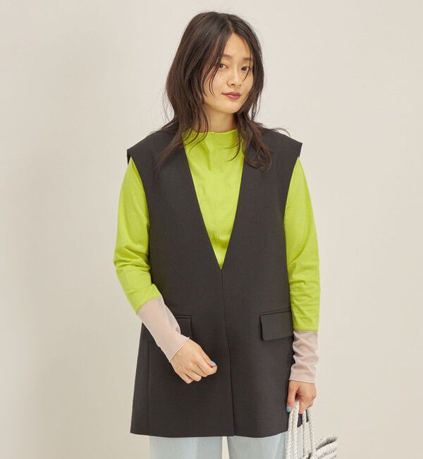 SHIPS for women「ハードリネン センター スリット ジレ◆」|ベスト・ジレ|