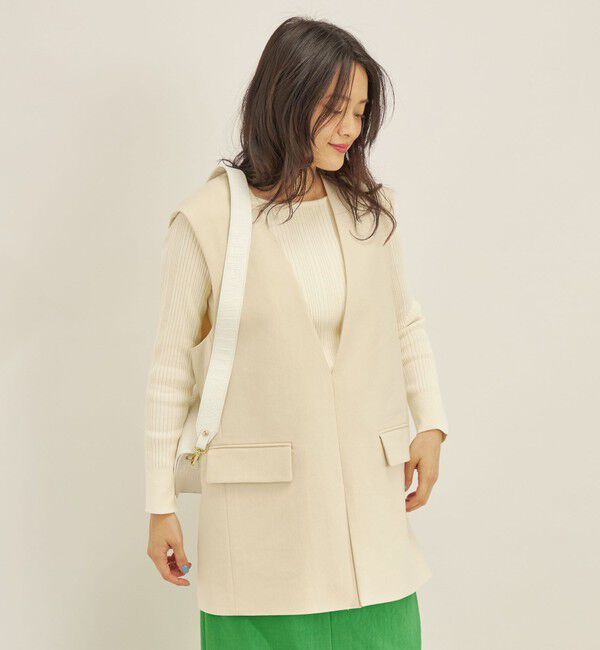 SHIPS for women「ハードリネン センター スリット ジレ◆」|ベスト・ジレ|