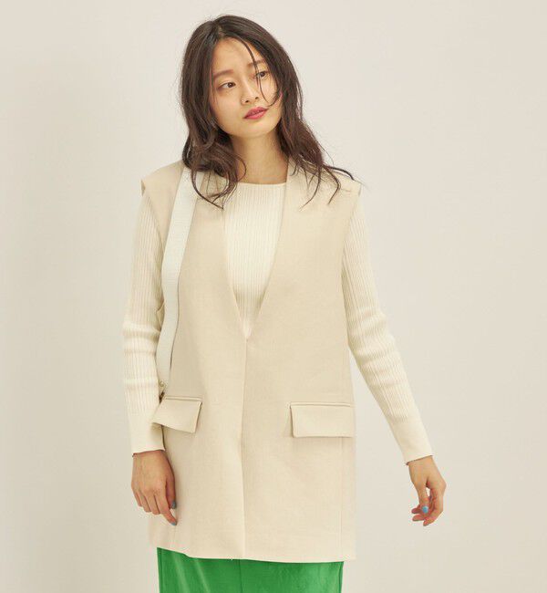 SHIPS for women「ハードリネン センター スリット ジレ◆」|ベスト・ジレ|