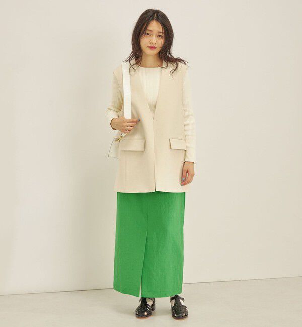 SHIPS for women「ハードリネン センター スリット ジレ◆」|ベスト・ジレ|