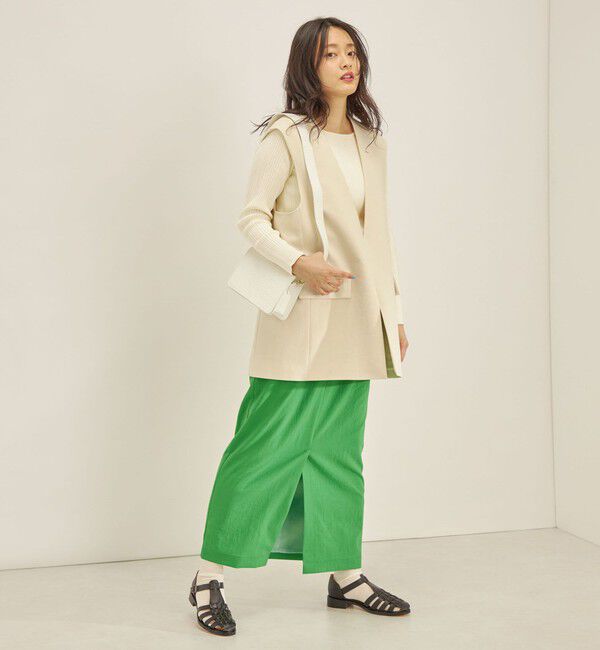 SHIPS for women「ハードリネン センター スリット ジレ◆」|ベスト・ジレ|