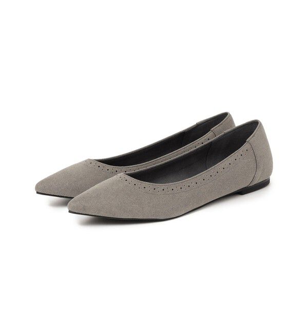 SHIPS for women「メダリオン ポインテッド フラット パンプス」|パンプス|グレー