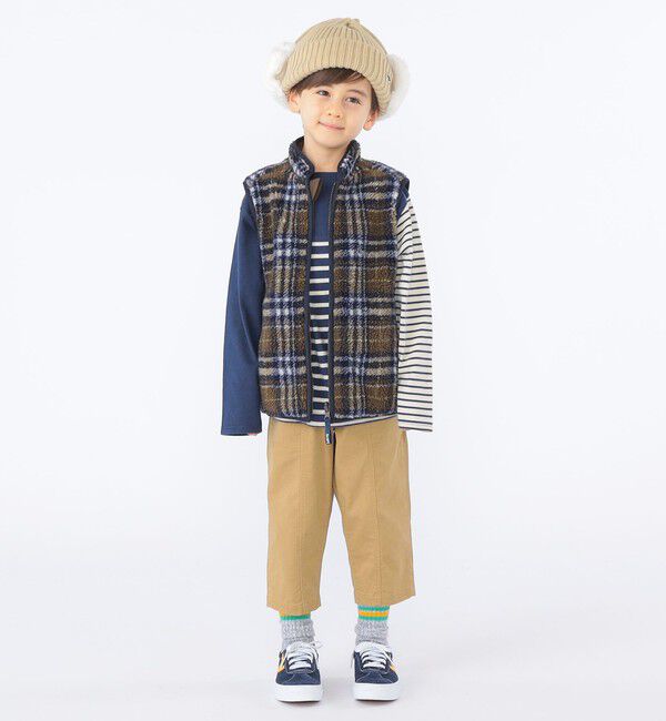 SHIPS KIDS「SHIPS KIDS:100～130cm /〈撥水/手洗い可能〉ボア リバーシブル ベスト」|ダウンベスト・ベスト|