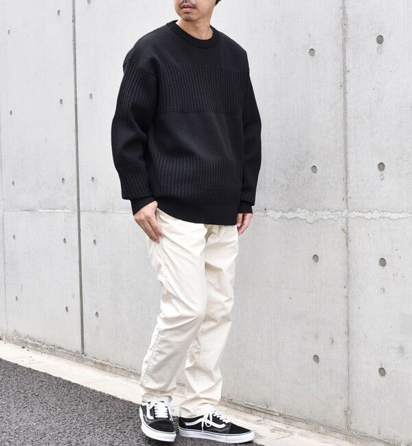 SHIPS any「SHIPS any: 〈手洗い可能〉ワッフル コンビ デザイン クルーネック ニット◇」|その他|