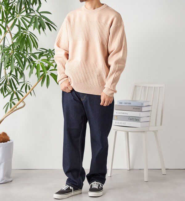 SHIPS any「SHIPS any: 〈手洗い可能〉ワッフル コンビ デザイン クルーネック ニット◇」|その他|