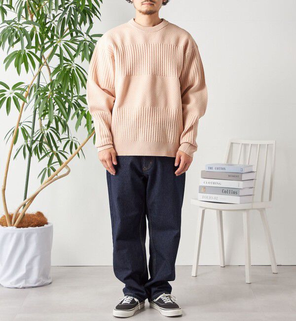 SHIPS any「SHIPS any: 〈手洗い可能〉ワッフル コンビ デザイン クルーネック ニット◇」|その他|