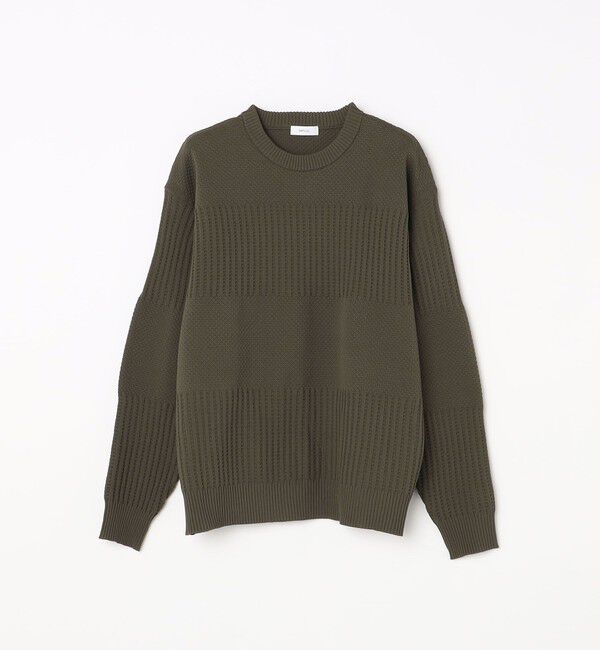 SHIPS any「SHIPS any: 〈手洗い可能〉ワッフル コンビ デザイン クルーネック ニット◇」|その他|