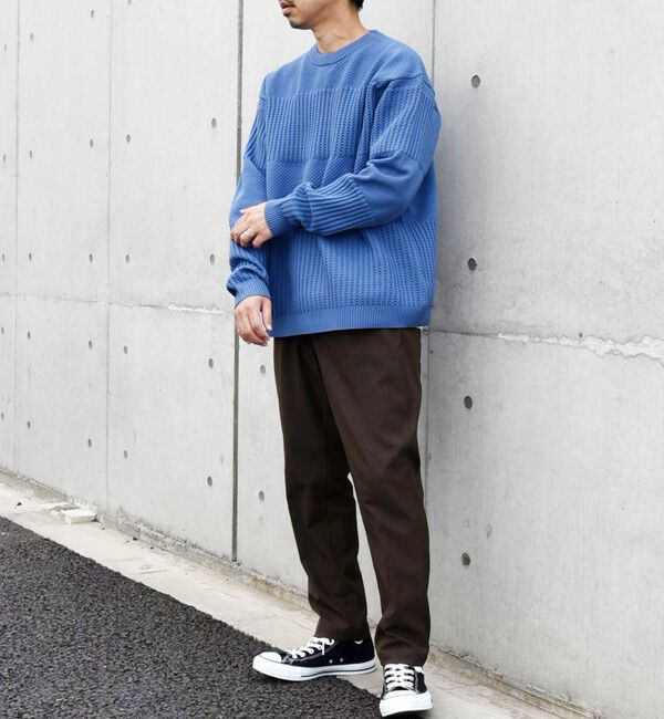 SHIPS any「SHIPS any: 〈手洗い可能〉ワッフル コンビ デザイン クルーネック ニット◇」|その他|