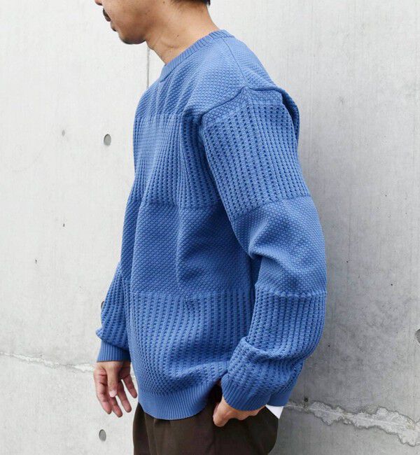 SHIPS any「SHIPS any: 〈手洗い可能〉ワッフル コンビ デザイン クルーネック ニット◇」|その他|
