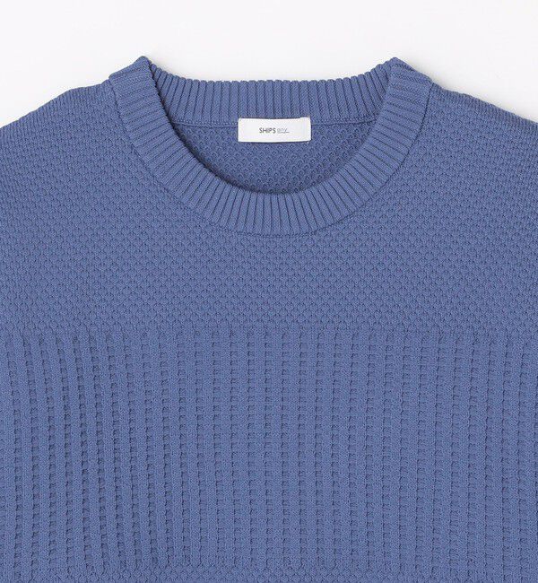 SHIPS any「SHIPS any: 〈手洗い可能〉ワッフル コンビ デザイン クルーネック ニット◇」|その他|