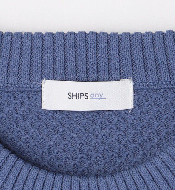SHIPS any「SHIPS any: 〈手洗い可能〉ワッフル コンビ デザイン クルーネック ニット◇」|その他|