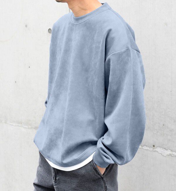 SHIPS any「SHIPS any: 〈洗濯機可能〉フェイクスエード (ポリエステル) / レイヤード クルーネック プルオーバー◇」|スウェット・ジャージ|