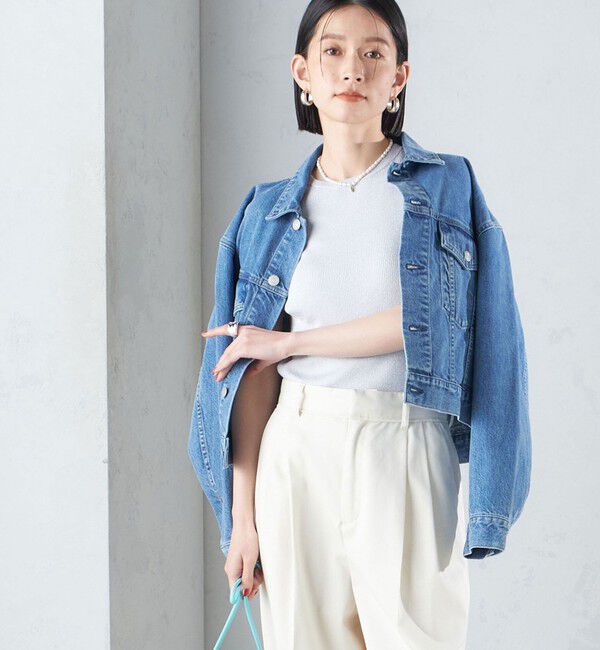 SHIPS for women「〈洗濯機可能〉クロップド デニム ジャケット 24SS ◇」|その他|ブルー