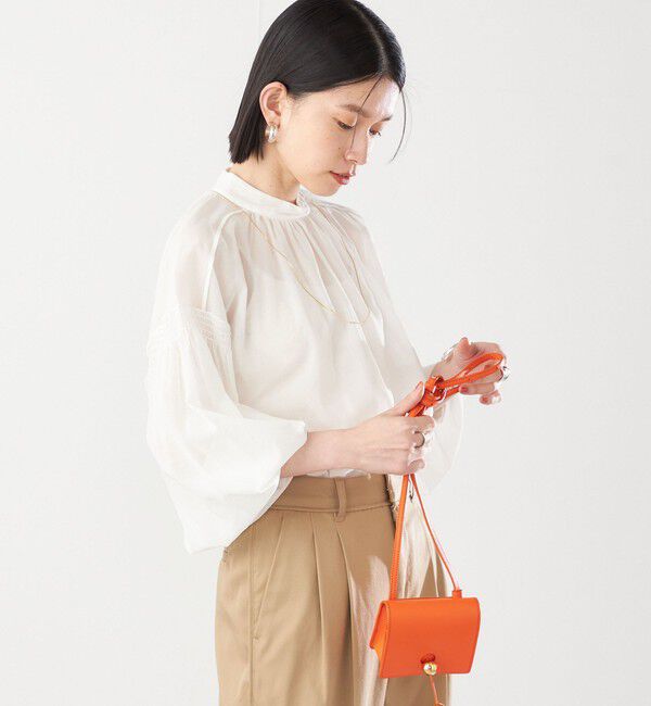 SHIPS for women「〈手洗い可能〉ボイル オーガンジー シャーリング ボリューム ブラウス 24SS ◇」|シャツ・ブラウス|