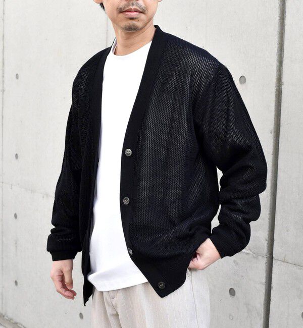 SHIPS any「SHIPS any: 〈洗濯機可能〉シアー ニット Vネック ボタン カーディガン◇」|カーディガン|