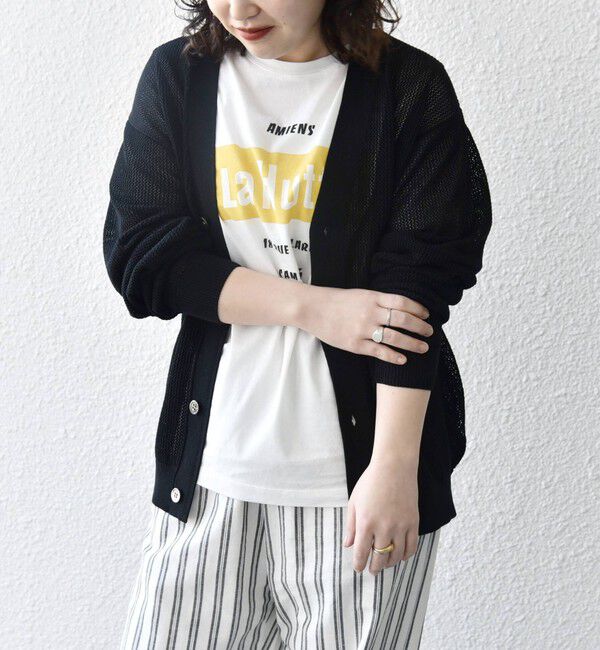 SHIPS any「SHIPS any: 〈洗濯機可能〉シアー ニット Vネック ボタン カーディガン◇」|カーディガン|