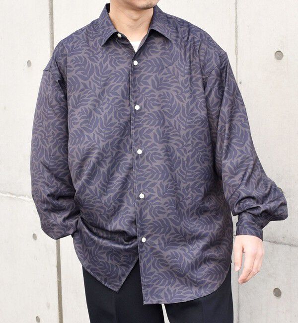 SHIPS any「SHIPS any: ダーク ボタニカル プリント バルーンスリーブ ルーズ シャツ◇」|シャツ・ブラウス|