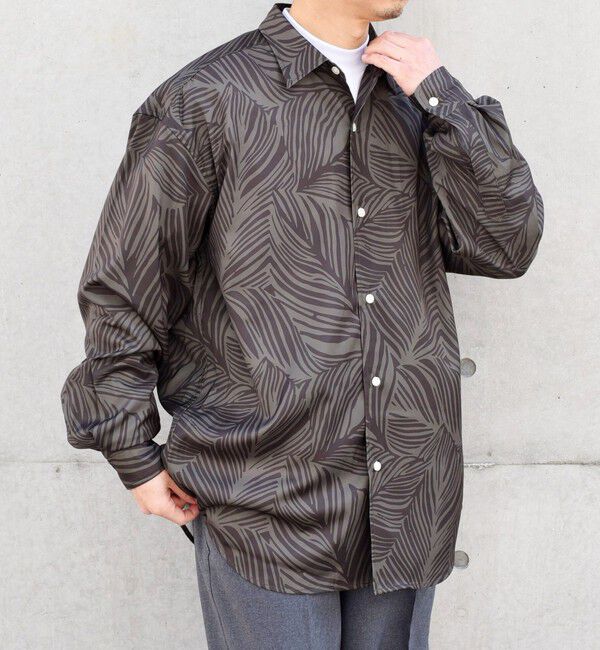 SHIPS any「SHIPS any: ダーク ボタニカル プリント バルーンスリーブ ルーズ シャツ◇」|シャツ・ブラウス|