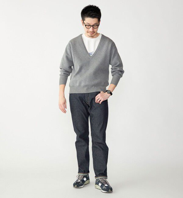SHIPS「SHIPS: ダブルフェイス コットンカシミヤ Vネック 長袖 ニット」|ニット・セーター|