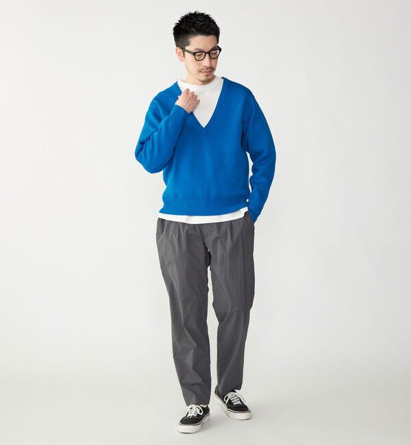 SHIPS「SHIPS: ダブルフェイス コットンカシミヤ Vネック 長袖 ニット」|ニット・セーター|