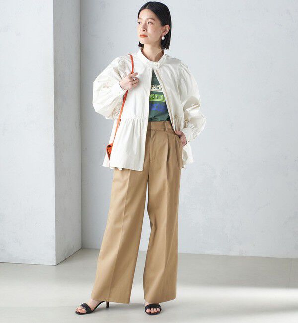 SHIPS for women「〈手洗い可能〉割繊 ナイロン スタンドカラー ギャザー ブルゾン◇」|ブルゾン・スタジャン|