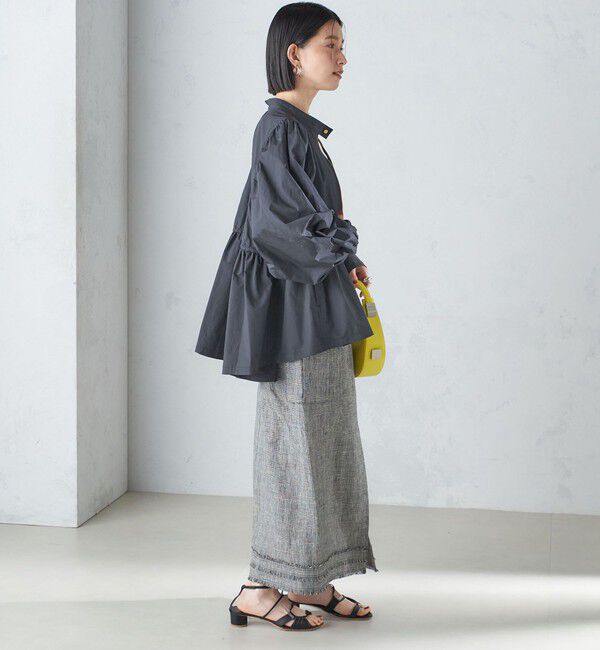 SHIPS for women「〈手洗い可能〉割繊 ナイロン スタンドカラー ギャザー ブルゾン◇」|ブルゾン・スタジャン|