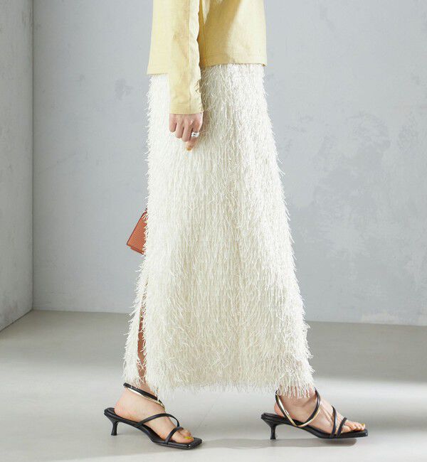 SHIPS for women「【WEB限定】〈手洗い可能〉フリンジ ラメ タイト スカート」|スカート|