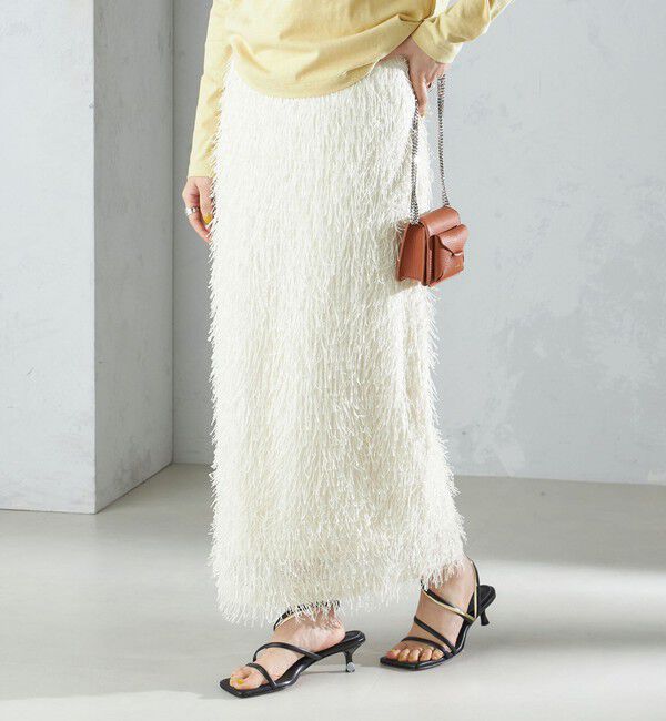 SHIPS for women「【WEB限定】〈手洗い可能〉フリンジ ラメ タイト スカート」|スカート|