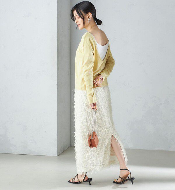 SHIPS for women「【WEB限定】〈手洗い可能〉フリンジ ラメ タイト スカート」|スカート|