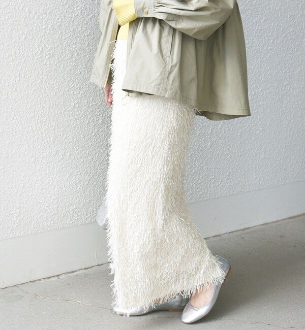 SHIPS for women「【WEB限定】〈手洗い可能〉フリンジ ラメ タイト スカート」|スカート|