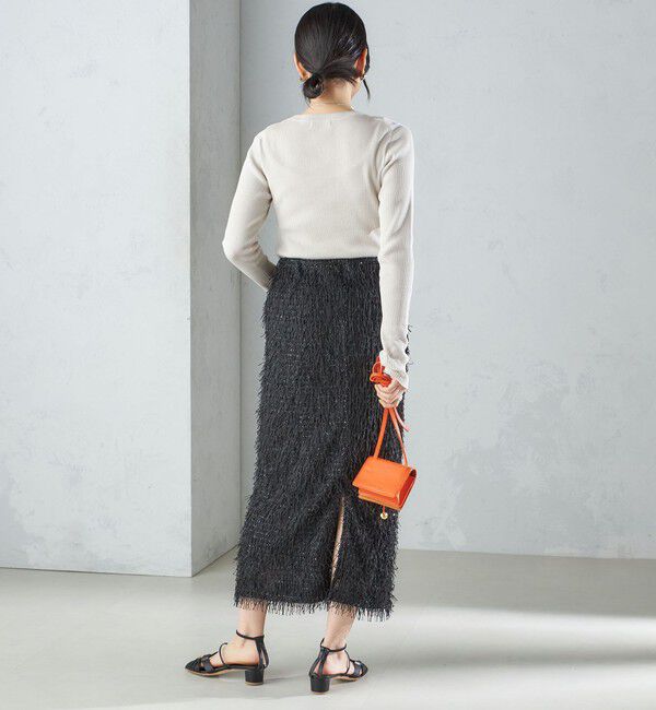 SHIPS for women「【WEB限定】〈手洗い可能〉フリンジ ラメ タイト スカート」|スカート|