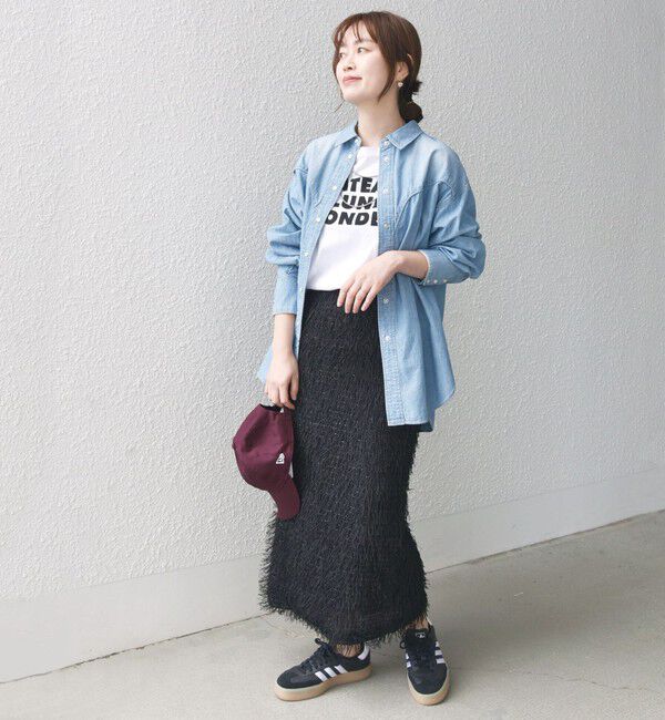 SHIPS for women「【WEB限定】〈手洗い可能〉フリンジ ラメ タイト スカート」|スカート|