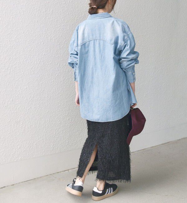 SHIPS for women「【WEB限定】〈手洗い可能〉フリンジ ラメ タイト スカート」|スカート|