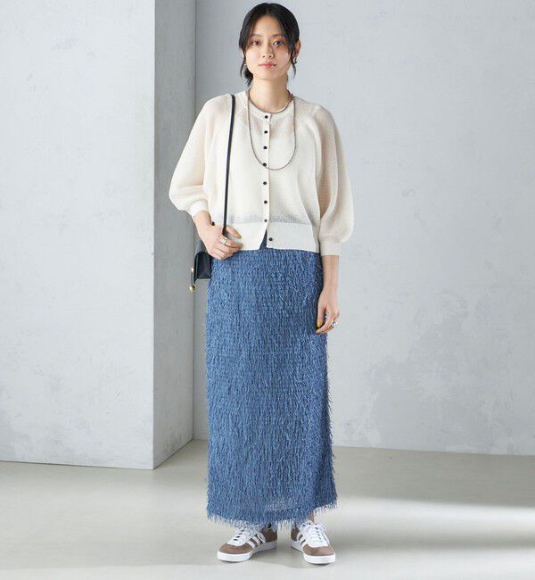 SHIPS for women「【WEB限定】〈手洗い可能〉フリンジ ラメ タイト スカート」|スカート|