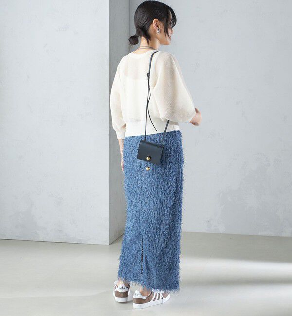 SHIPS for women「【WEB限定】〈手洗い可能〉フリンジ ラメ タイト スカート」|スカート|