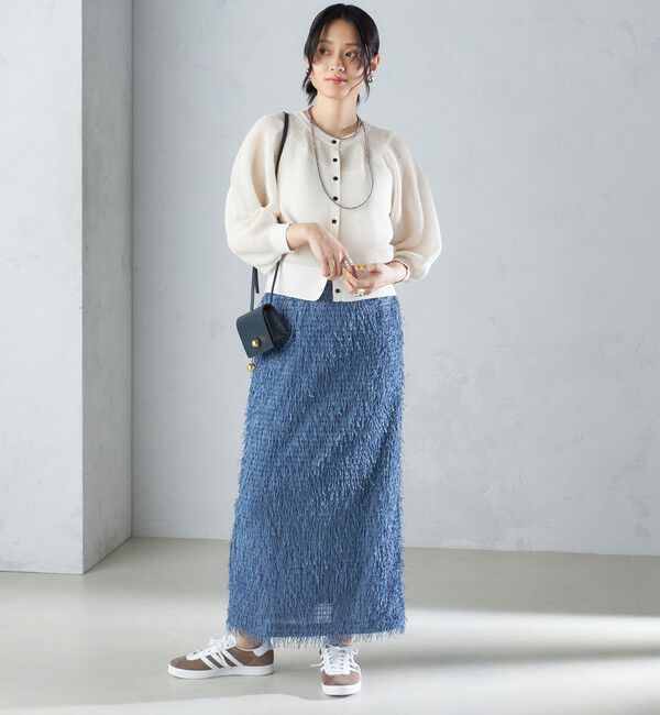 SHIPS for women「【WEB限定】〈手洗い可能〉フリンジ ラメ タイト スカート」|スカート|