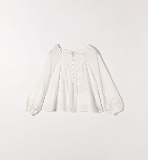 SHIPS any「SHIPS any:〈洗濯機可能〉ヘムタック スクエア ネック ブラウス」|シャツ・ブラウス|
