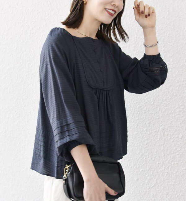 SHIPS any「SHIPS any:〈洗濯機可能〉ヘムタック スクエア ネック ブラウス」|シャツ・ブラウス|