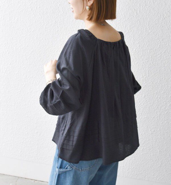 SHIPS any「SHIPS any:〈洗濯機可能〉ヘムタック スクエア ネック ブラウス」|シャツ・ブラウス|