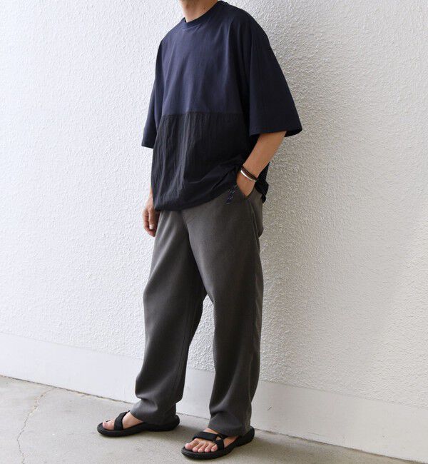 SHIPS any「SHIPS any: コットン / ナイロン コンビ スケアスリーブ スピンドル ワイド Tシャツ◇」|Tシャツ・カットソー|