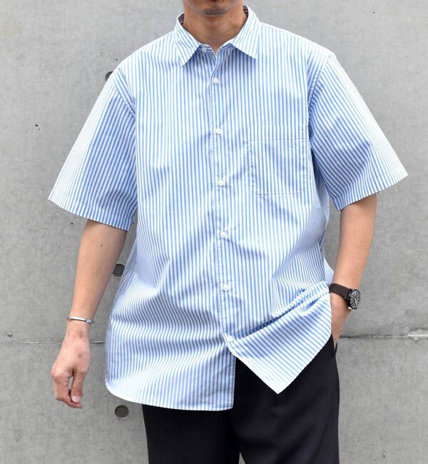 SHIPS any「SHIPS any: ブルーパレット ストライプ / ハケメ リラックス レギュラーカラー シャツ◇」|シャツ・ブラウス|