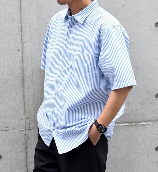 SHIPS any「SHIPS any: ブルーパレット ストライプ / ハケメ リラックス レギュラーカラー シャツ◇」|シャツ・ブラウス|