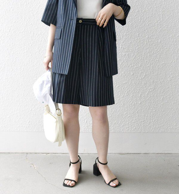 SHIPS any「SHIPS any:〈洗濯機可能〉リネン ミックス ショート パンツ」|その他|ネイビー