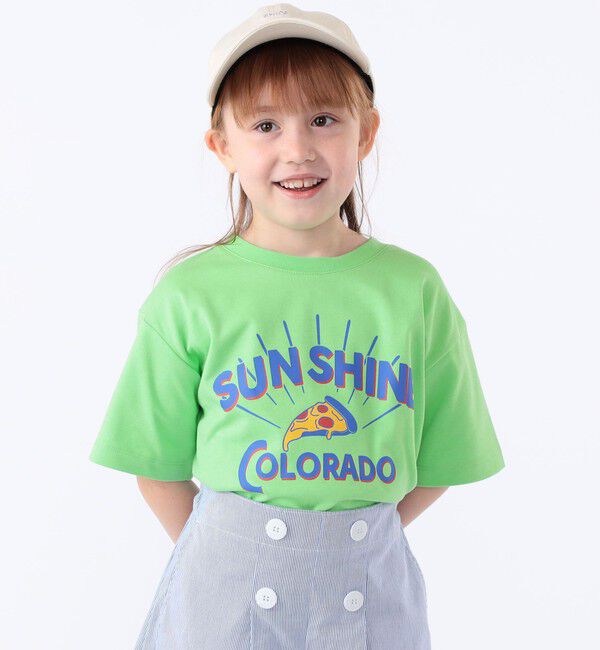 SHIPS KIDS「SHIPS KIDS:100～130cm /〈接触冷感/吸水速乾〉ピザ モチーフ 半袖 TEE」|Tシャツ・カットソー|