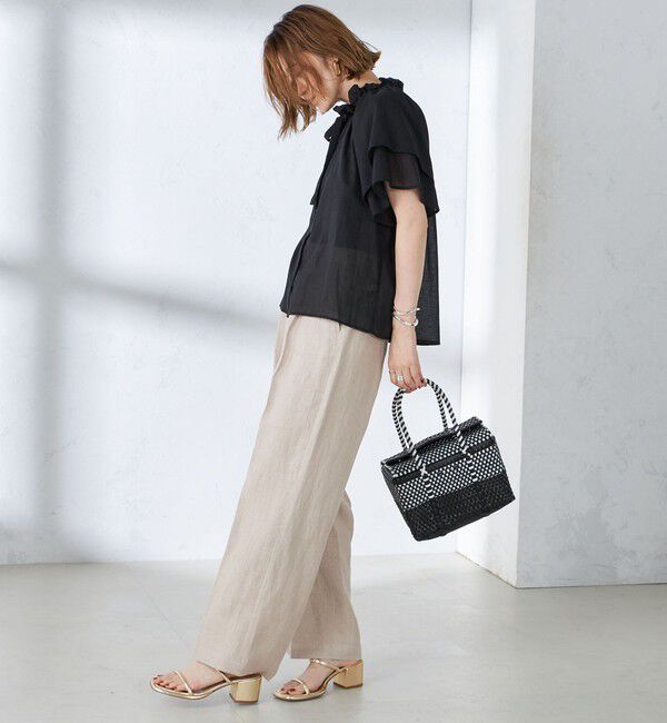 SHIPS for women「〈手洗い可能〉コットンボイル ネックギャザー ボウタイ ブラウス」|シャツ・ブラウス|