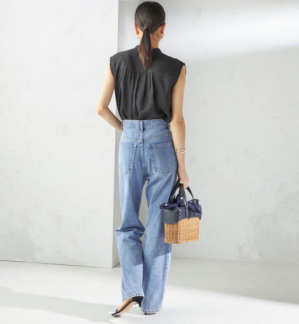 SHIPS for women「〈手洗い可能〉麻混 フロント フリル フレンチスリーブ ブラウス」|シャツ・ブラウス|