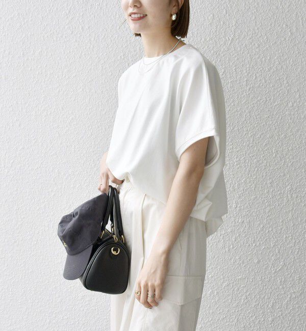 SHIPS any「《一部予約》【WEB限定】SHIPS any:〈洗濯機可能〉インレイ コクーン ショートスリーブ プルオーバー」|Tシャツ・カットソー|